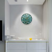 Almond Blossom Tree Van Gogh Art akrylowy zegar ścienny cichy nie tykający okrągłe, wiszące zegar ścienny do salonu dekoracja sypialni 6